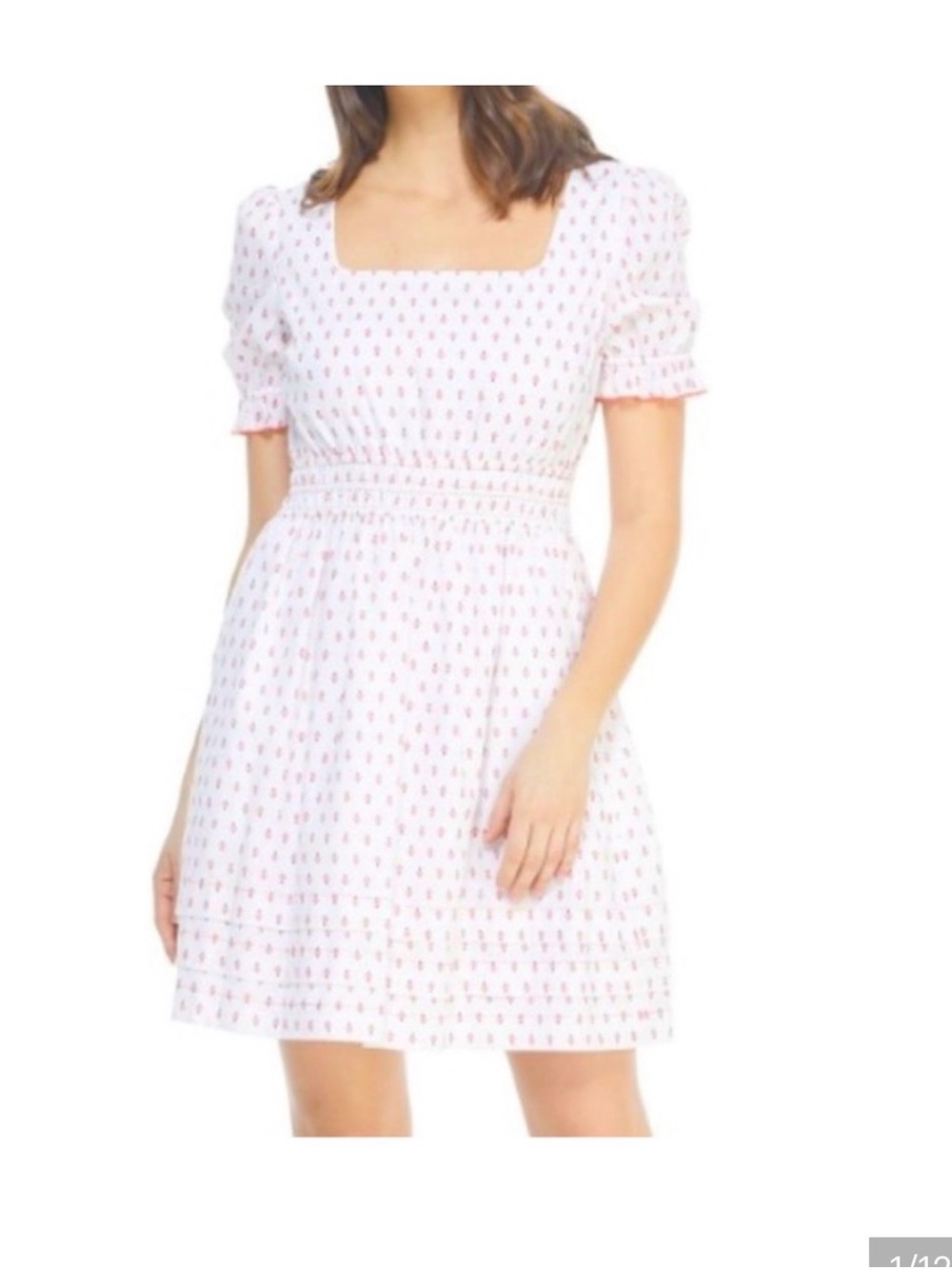 Gal Meets Glam Cream Dress with Rust Floral Print - Picture 2 of 3